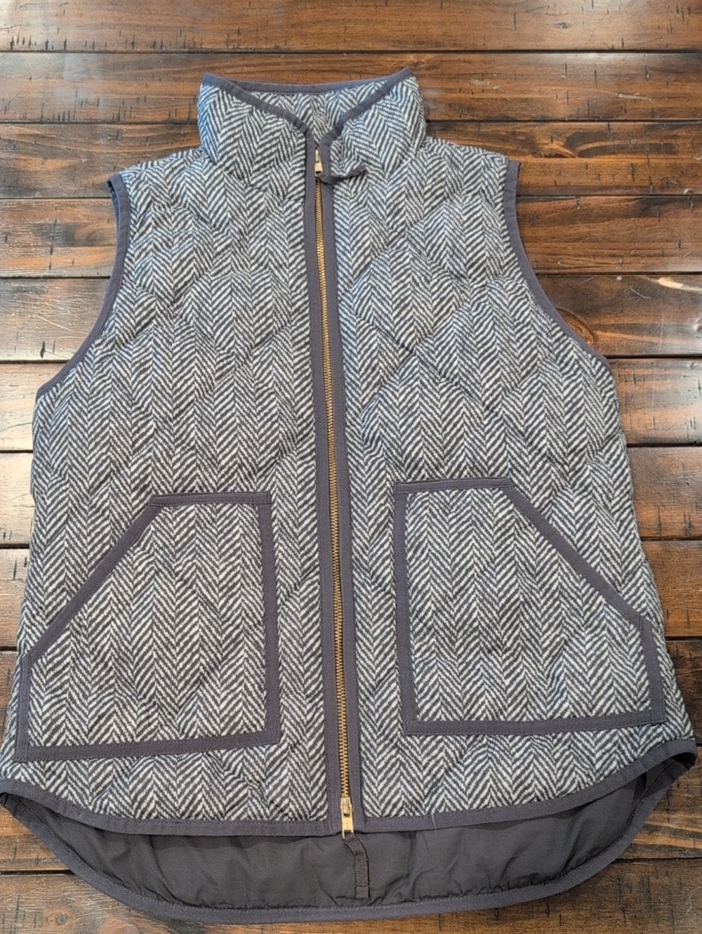 J. Crew Down Quilted Herringbone Vest